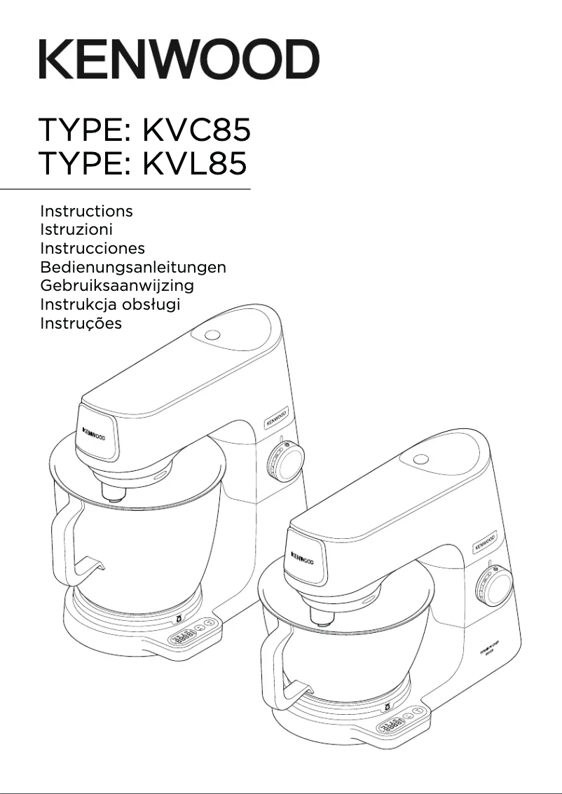 Page 1 of the manual User Manual Kenwood Titanium Chef Baker KVC85