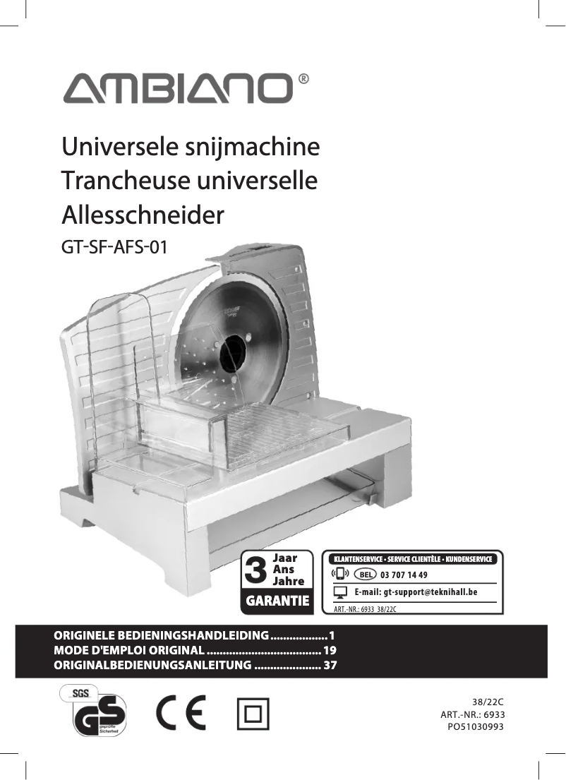 Page 1 of the manual User Manual Ambiano GT-SF-AFS-01