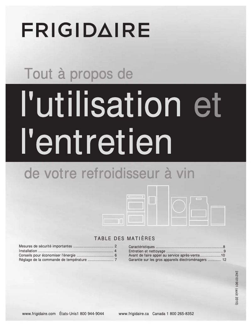 First page image of the manual for FFWC38L2QS