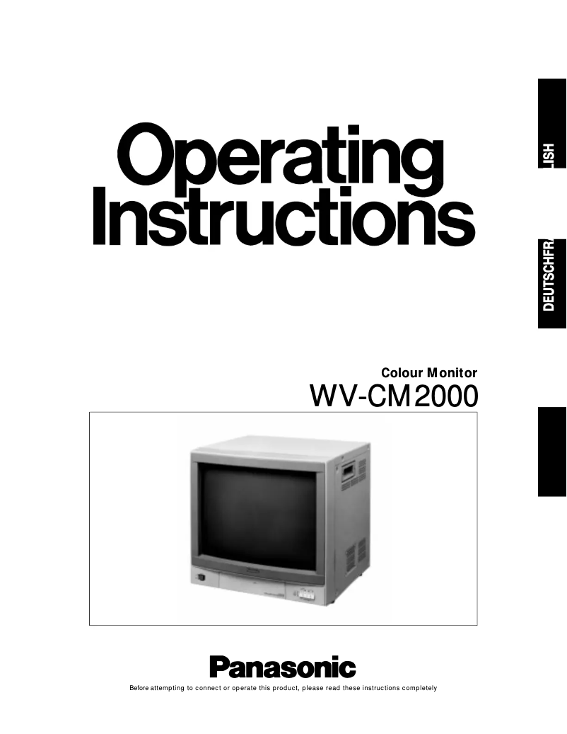 First page image of the manual for WV-CM2000