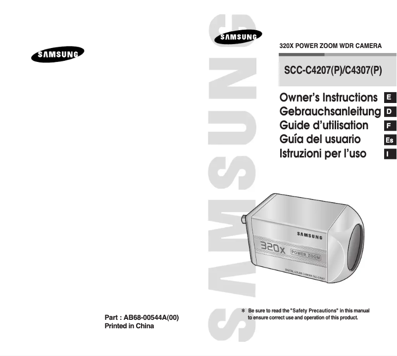 Page 1 of the manual User Manual Samsung SCC-C4307N