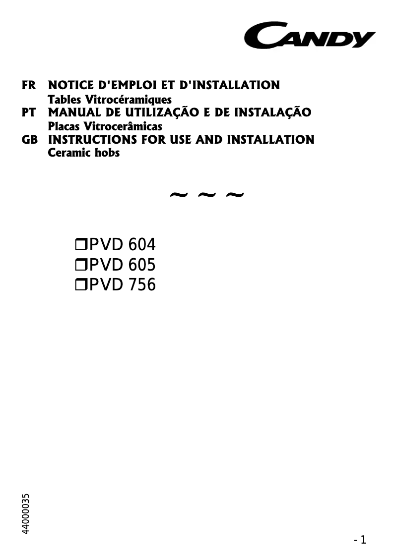 First page image of the manual for PC PVD 604 X