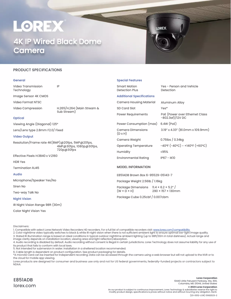 First page image of the manual for E851AD