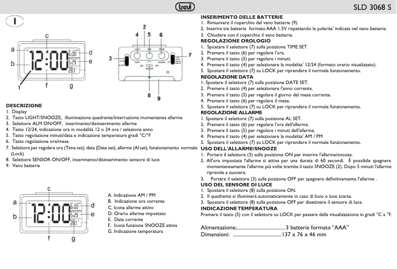 Page 1 of the manual User Manual Trevi SLD 3068 S