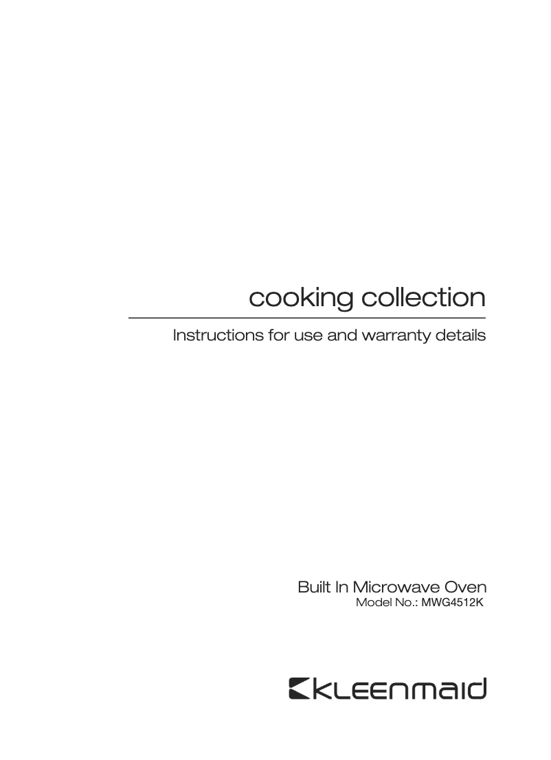 First page image of the manual for MWG4512K