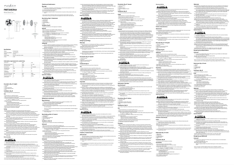 Page 1 of the manual User Manual Nedis FNST20ECR40