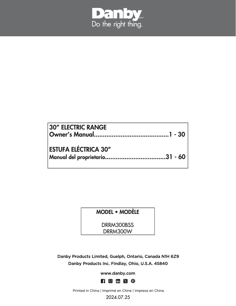 Page 1 of the manual User Manual Danby DRRM300W