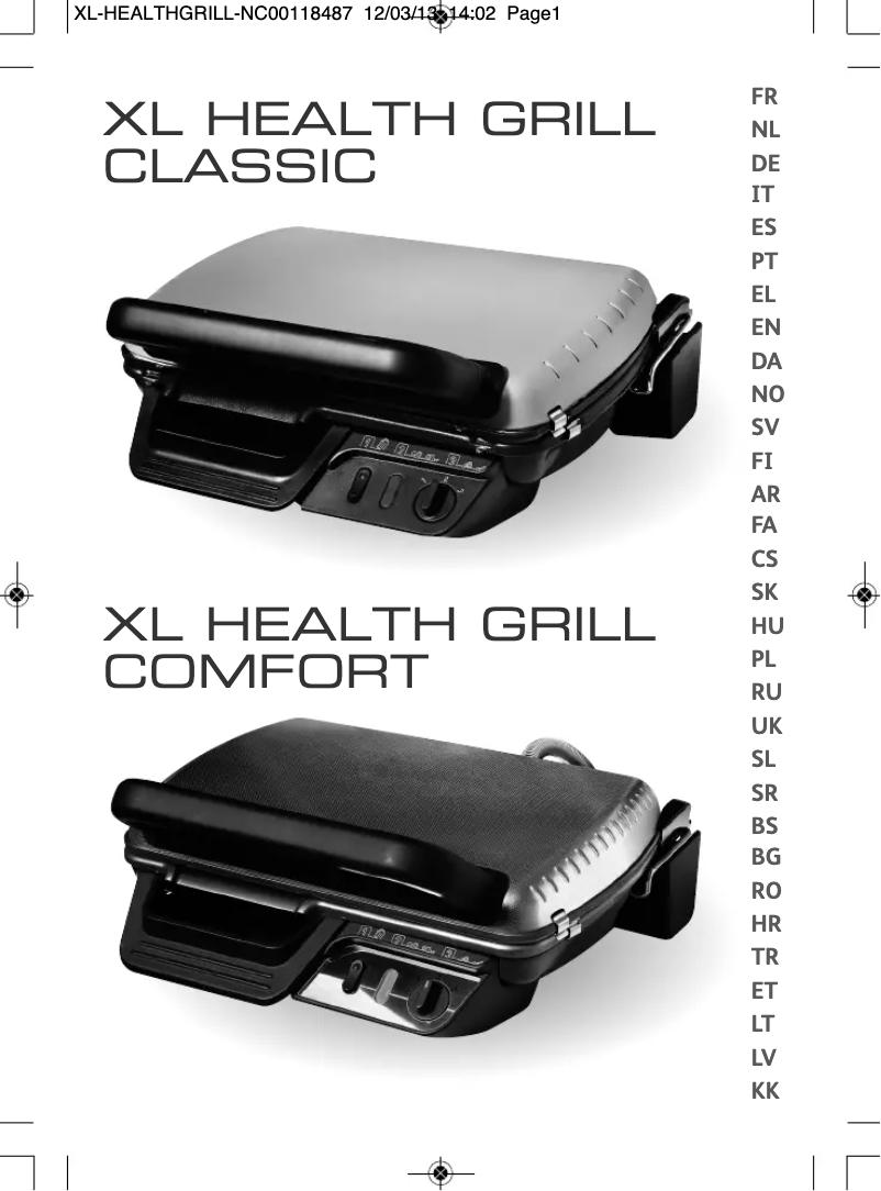 Image de la première page du manuel de l'appareil MGR Classic GR600012