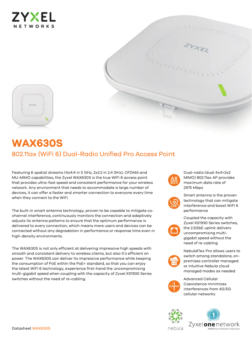 First page image of the manual for WAX630S