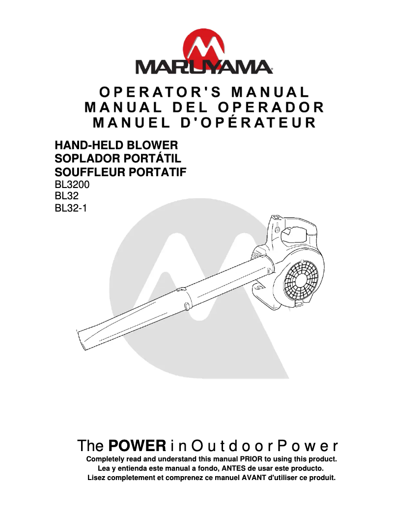 First page image of the manual for BL32