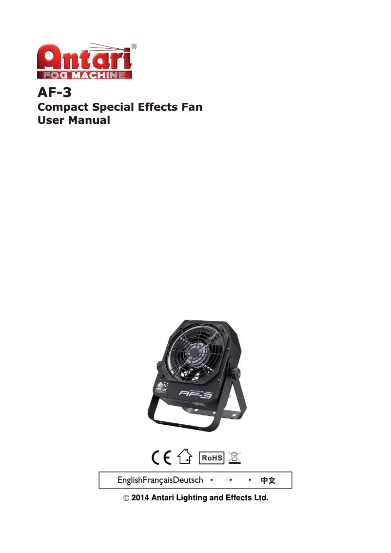 Page 1 of the manual User Manual Antari AF-3X