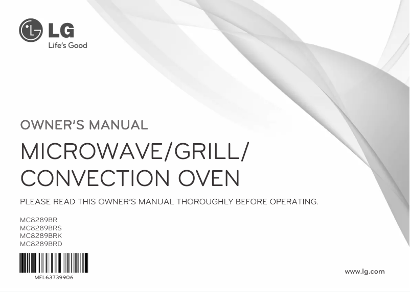 Page 1 of the manual User Manual LG MC8289BRK