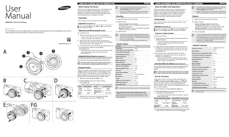 First page image of the manual for F10ANB