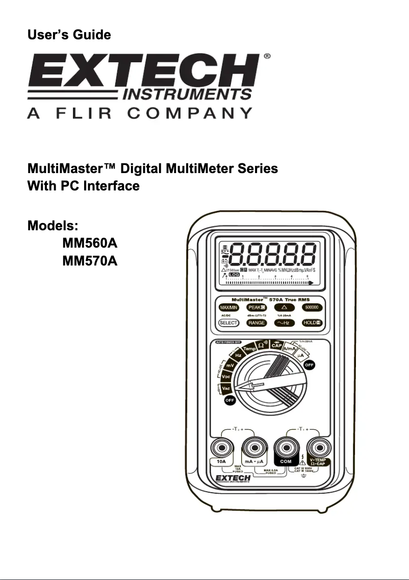 Page 1 of the manual User Manual Extech MM560A
