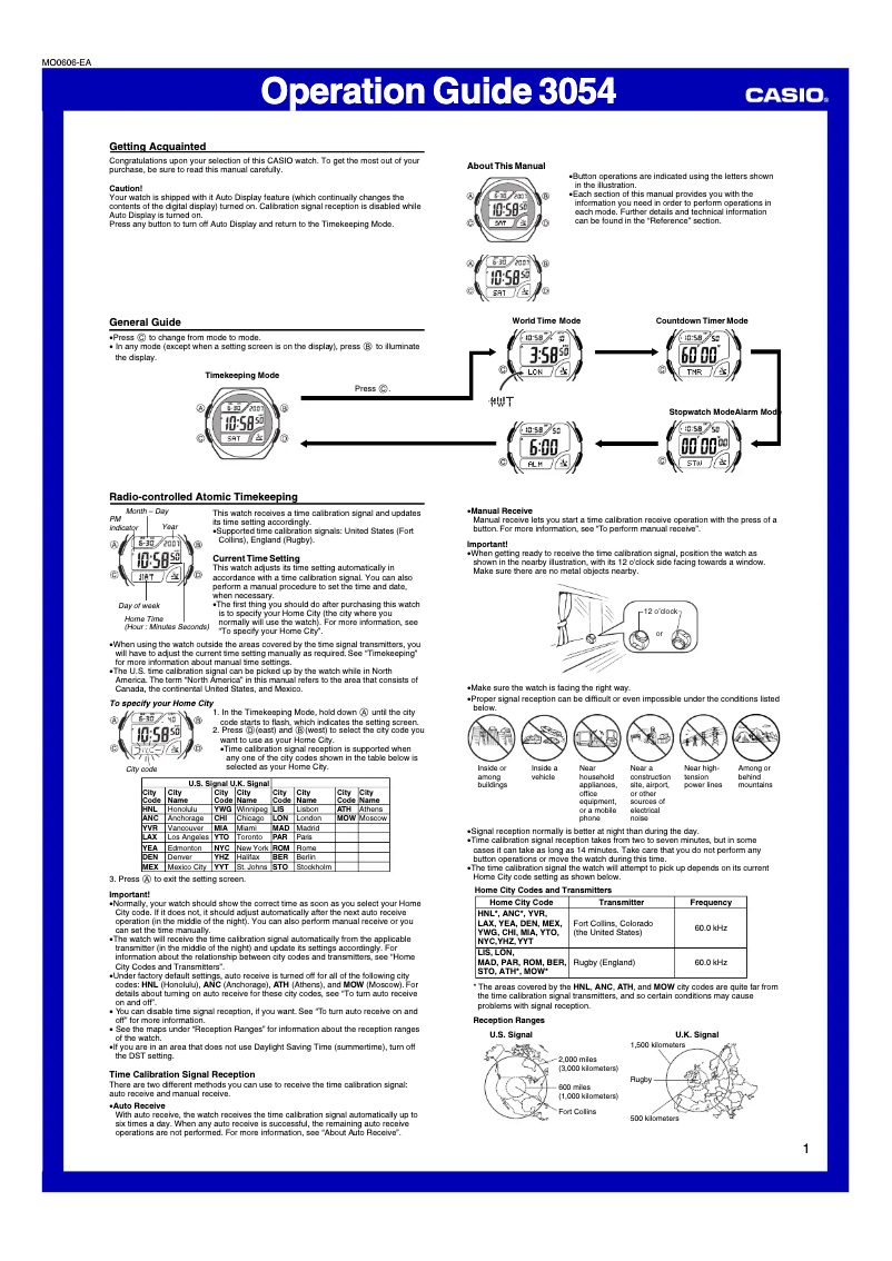 First page image of the manual for WV58DA-1AV
