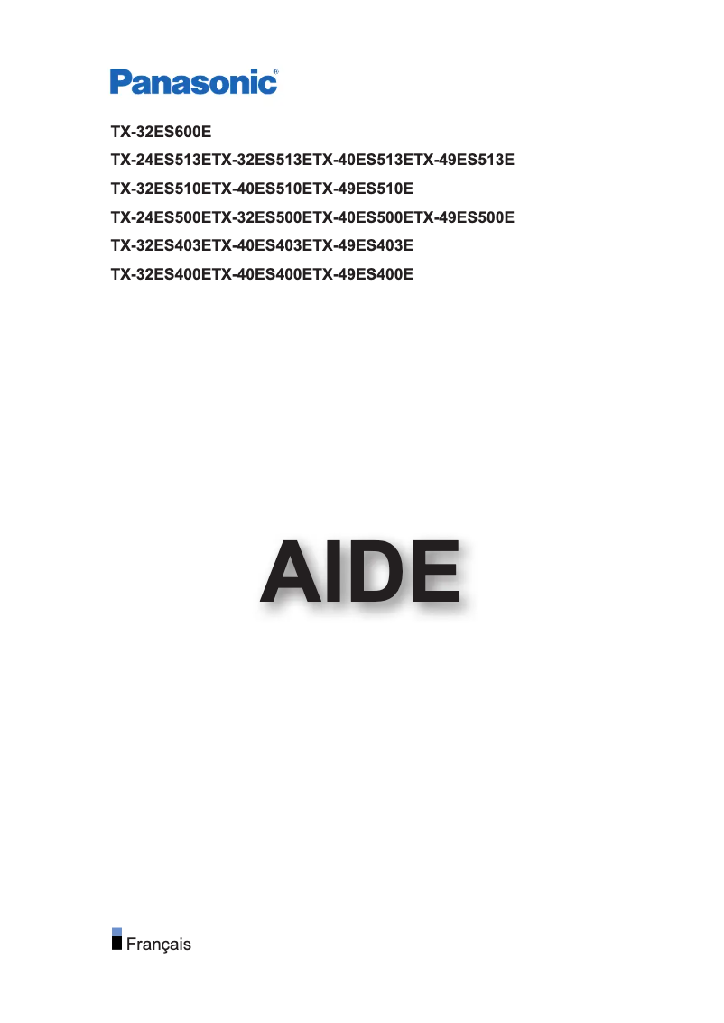 First page image of the manual for TX-40ES403E