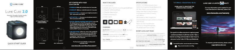 First page image of the manual for Lume Cube V2