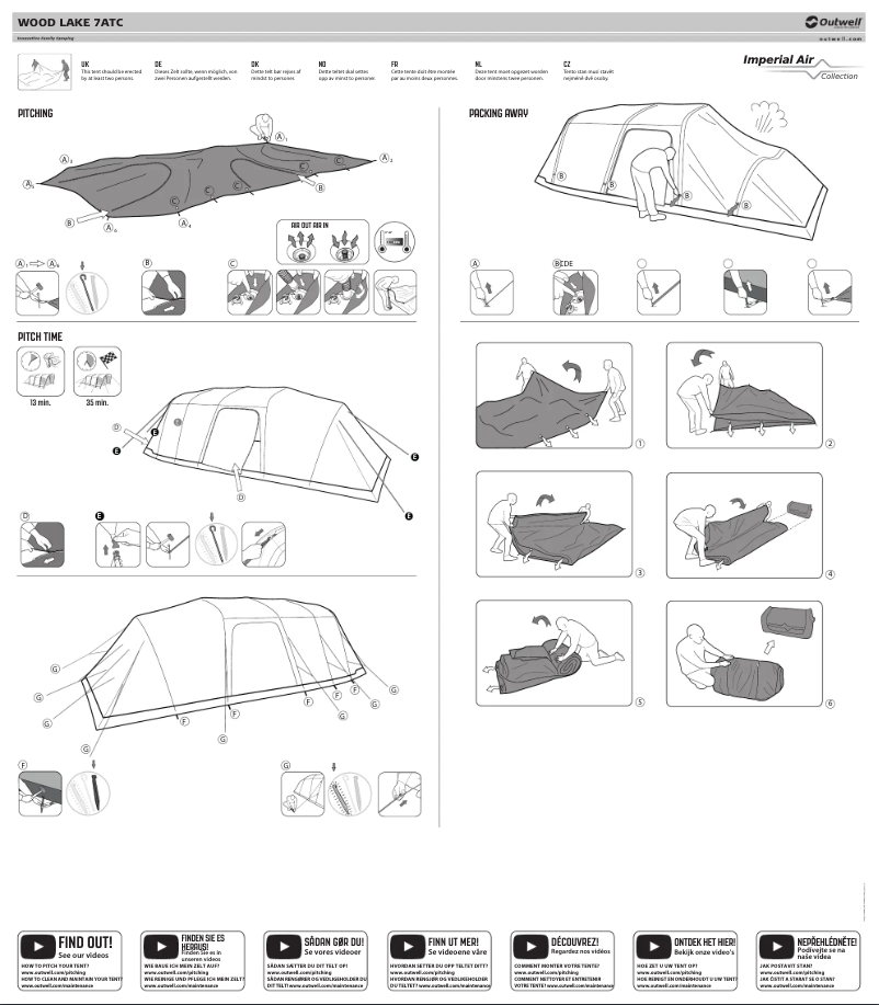 Page 1 of the manual Installation Guide Outwell Wood Lake 7ATC