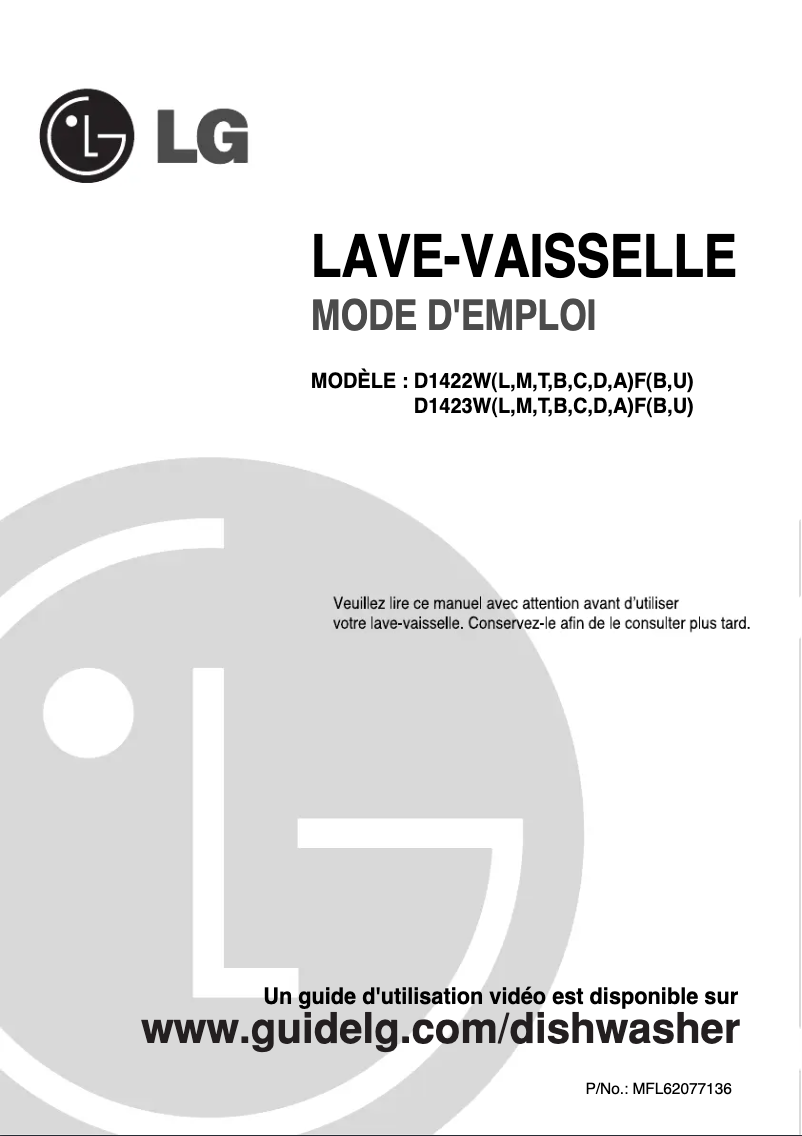 First page image of the manual for D1423MF