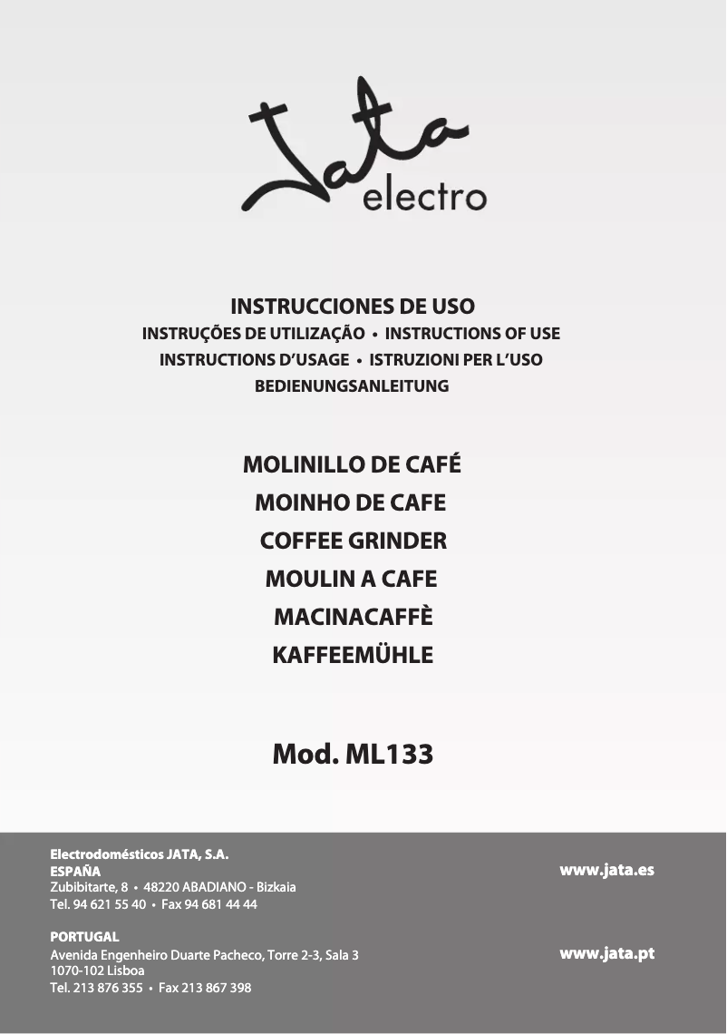First page image of the manual for ML133
