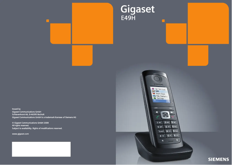 Page 1 of the manual User Manual Gigaset E49H