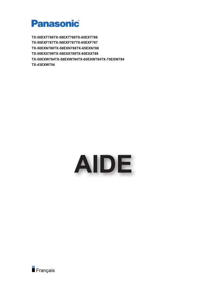 First page image of the manual for Viera TX-75EXW784