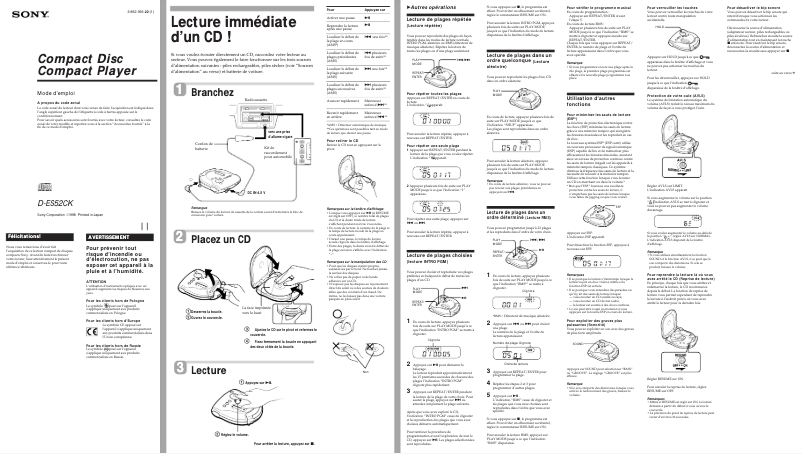 Page 1 of the manual User Manual Sony D-ES52CK