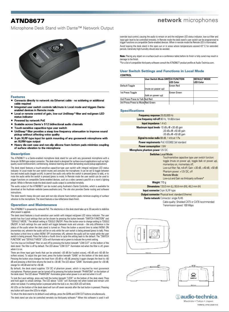 Page 1 of the manual User Manual Audio-Technica ATND8677a