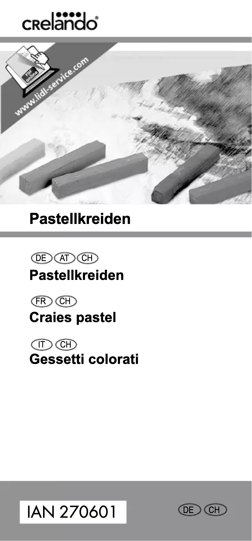 Page 1 of the manual User Manual Crelando 270601