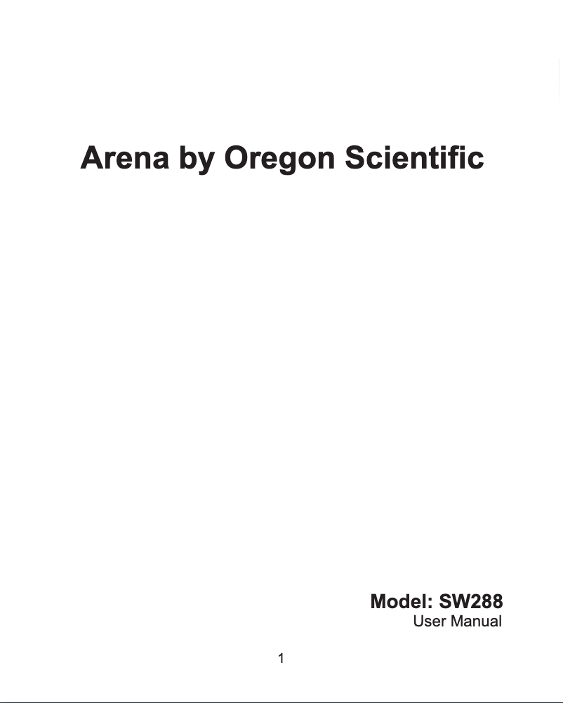 Page 1 of the manual User Manual Oregon Scientific SW288