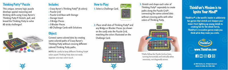 First page image of the manual for Thinking Putty Puzzle