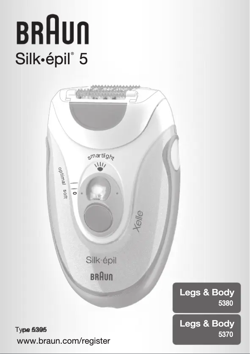 First page image of the manual for Silk-epil 5380 Legs & Body
