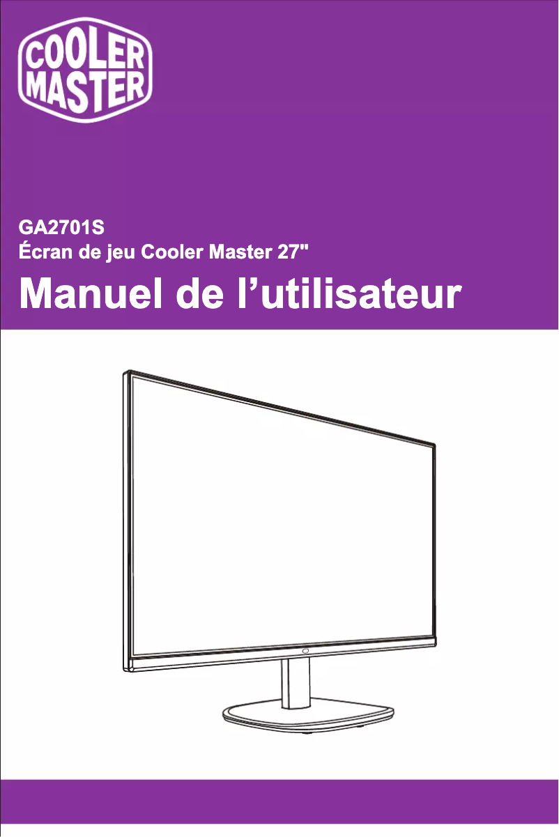 Page 1 of the manual User Manual Cooler Master GA2701S