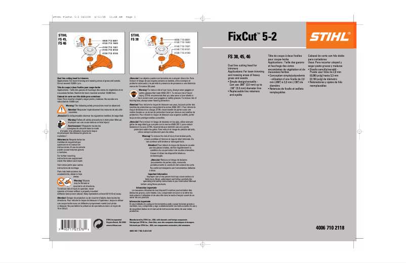 First page image of the manual for FixCut 5-2
