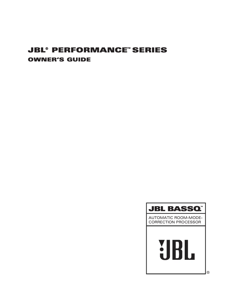 Page 1 of the manual User Manual JBL BASS Q