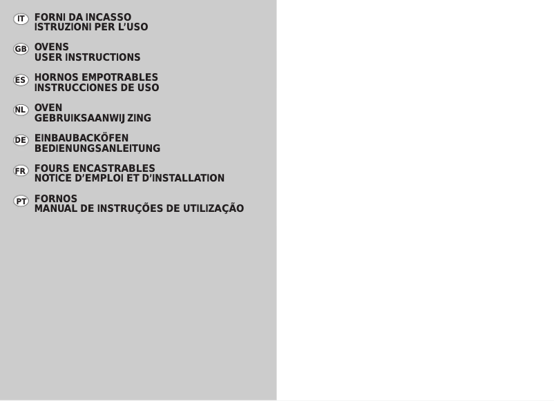 First page image of the manual for FOFP612X