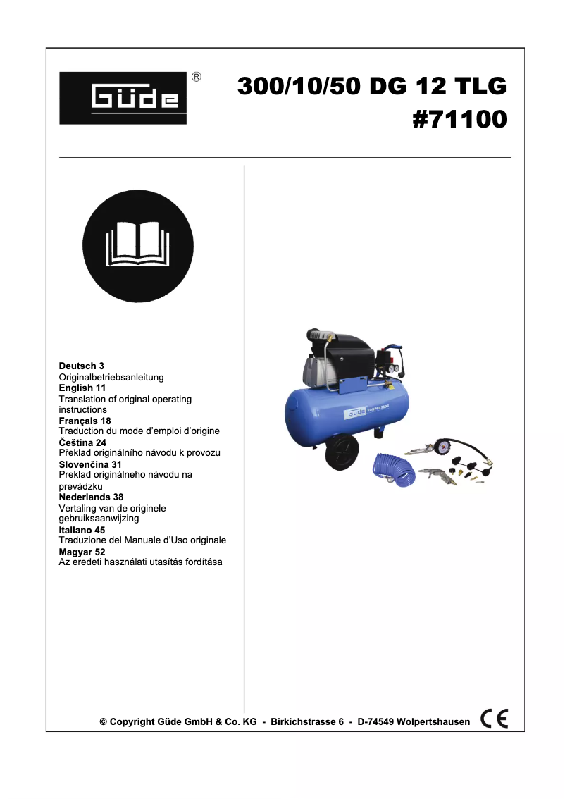 Page 1 of the manual User Manual Güde 71100