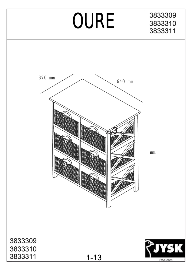 Page 1 of the manual User Manual JYSK Oure (64x76x37)