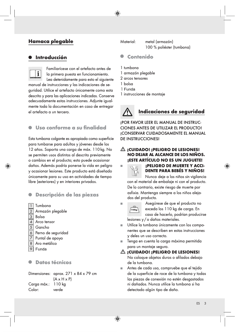 First page image of the manual for IAN 72100