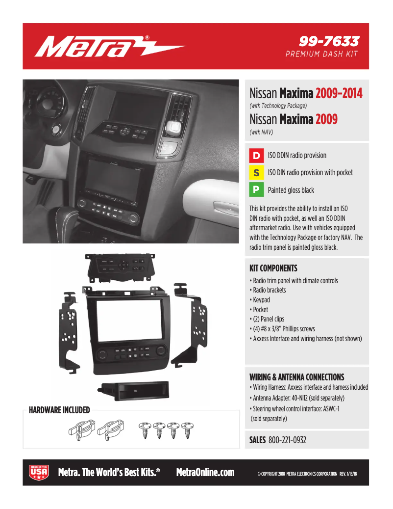 Page 1 of the manual Technical Sheet AXESS 99-7633