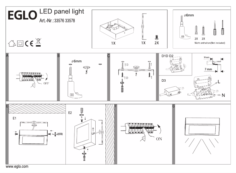 Page 1 of the manual User Manual Eglo Argolis-C