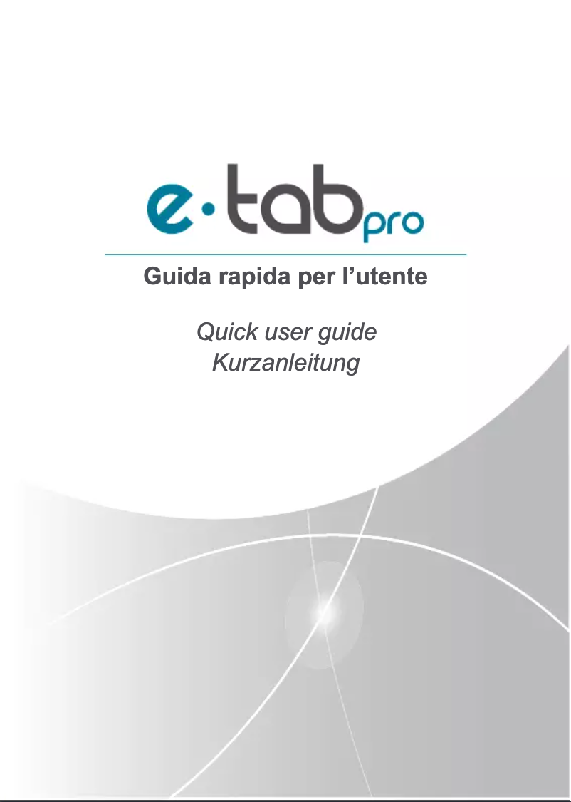 First page image of the manual for e-tab Pro