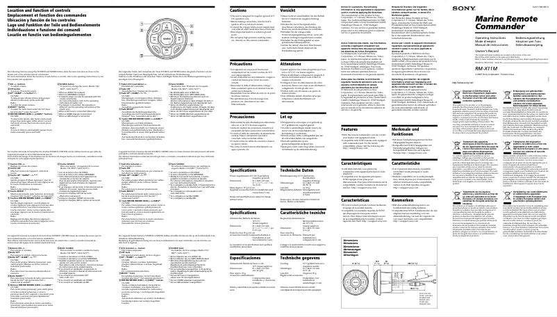 First page image of the manual for RM-X11M