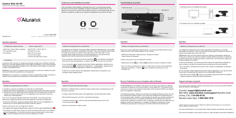 Page 1 of the manual Quick Start Guide Aluratek AWC4KF
