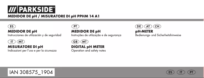 First page image of the manual for PPHM 14 A1