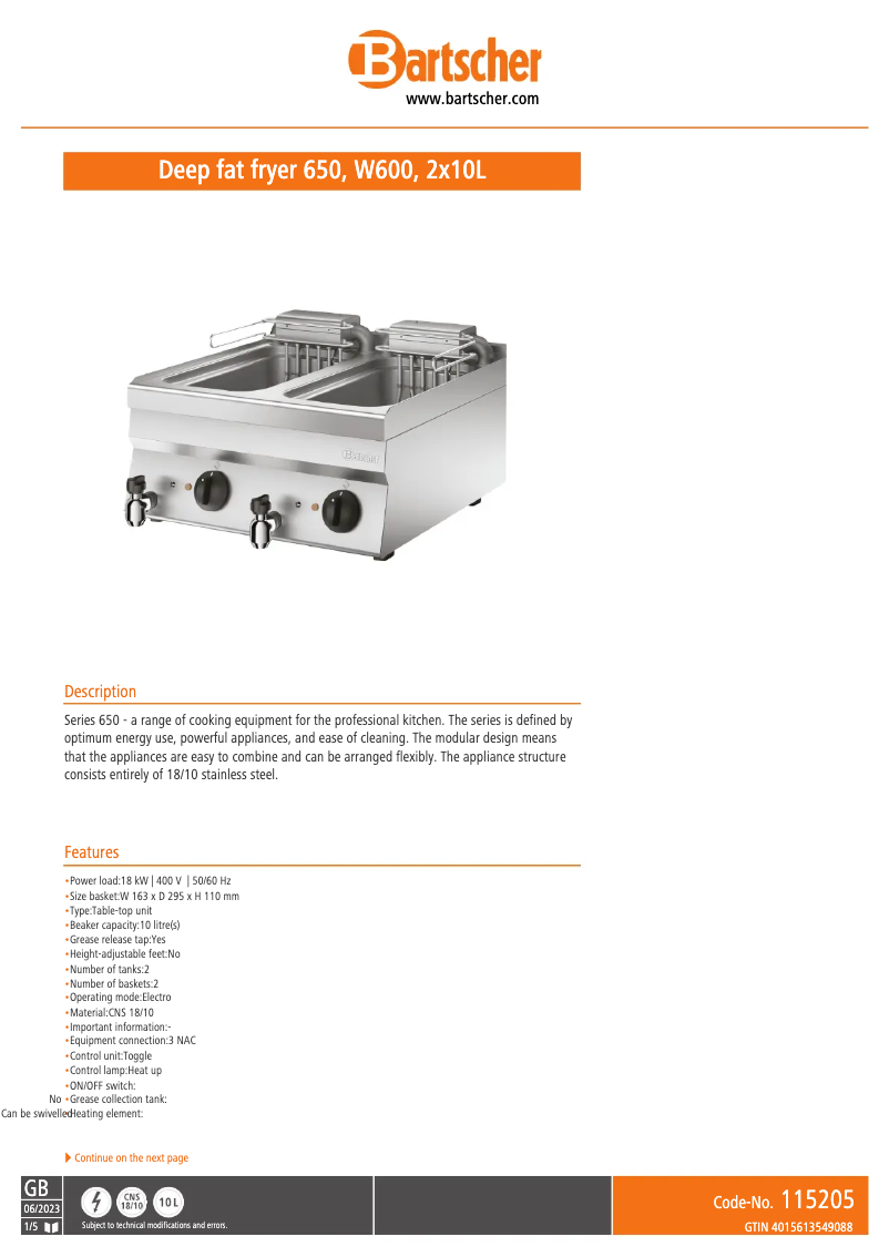 First page image of the manual for 115205