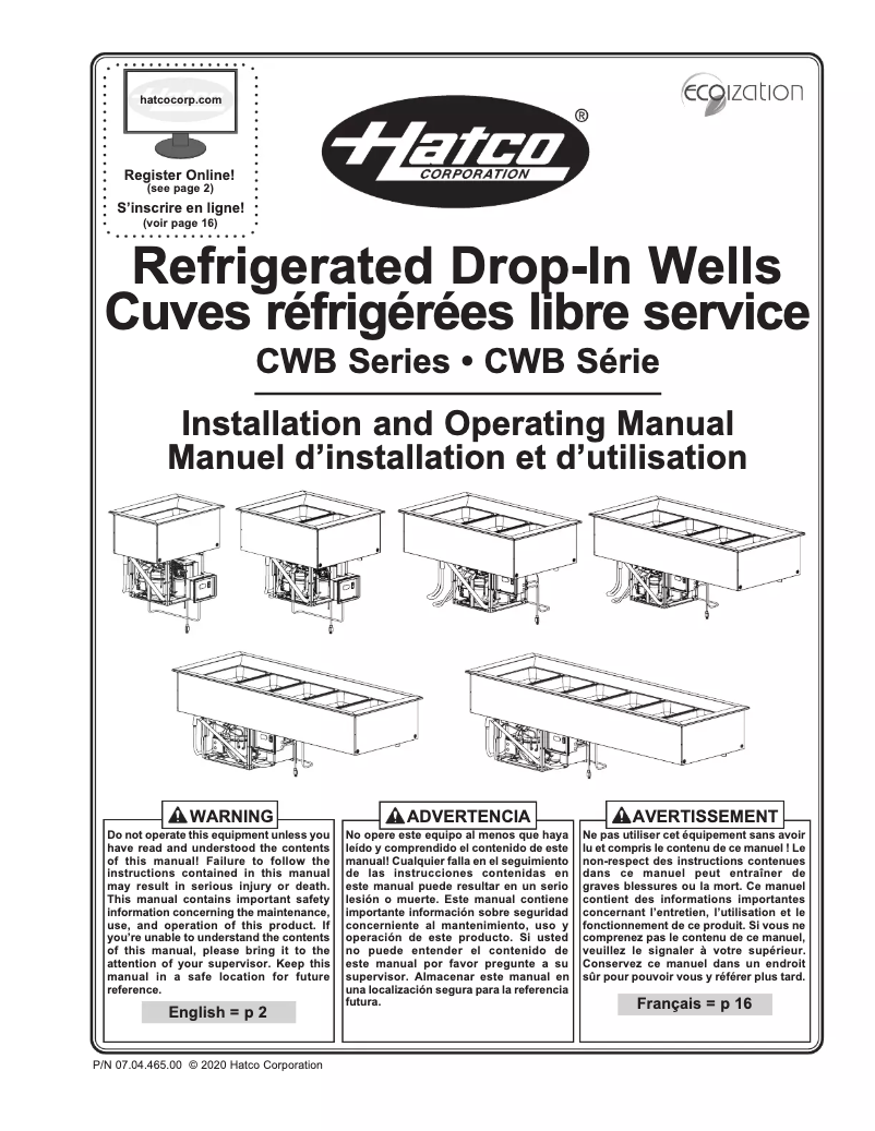 First page image of the manual for CWB-3