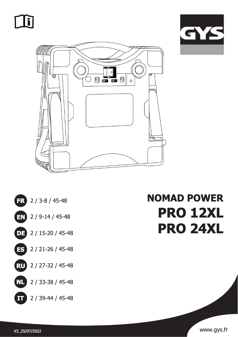 First page image of the manual for Nomad Power PRO 24 XL
