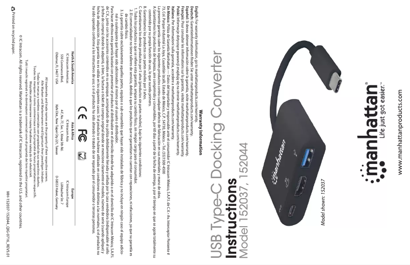 First page image of the manual for 152044