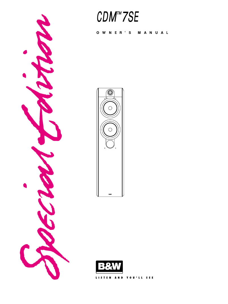 First page image of the manual for CDM 7SE